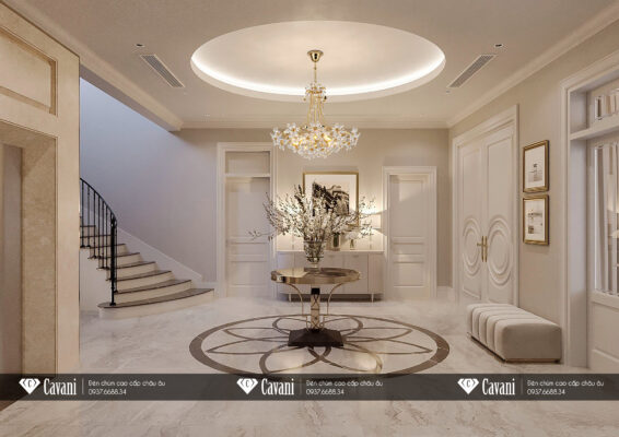 Đèn chùm hiện đại Ý - không gian sảnh cao cấp