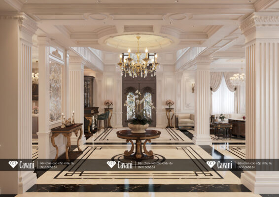 Đèn chùm đồng cổ điển 6 tay nến - phù hợp không gian sảnh nhỏ