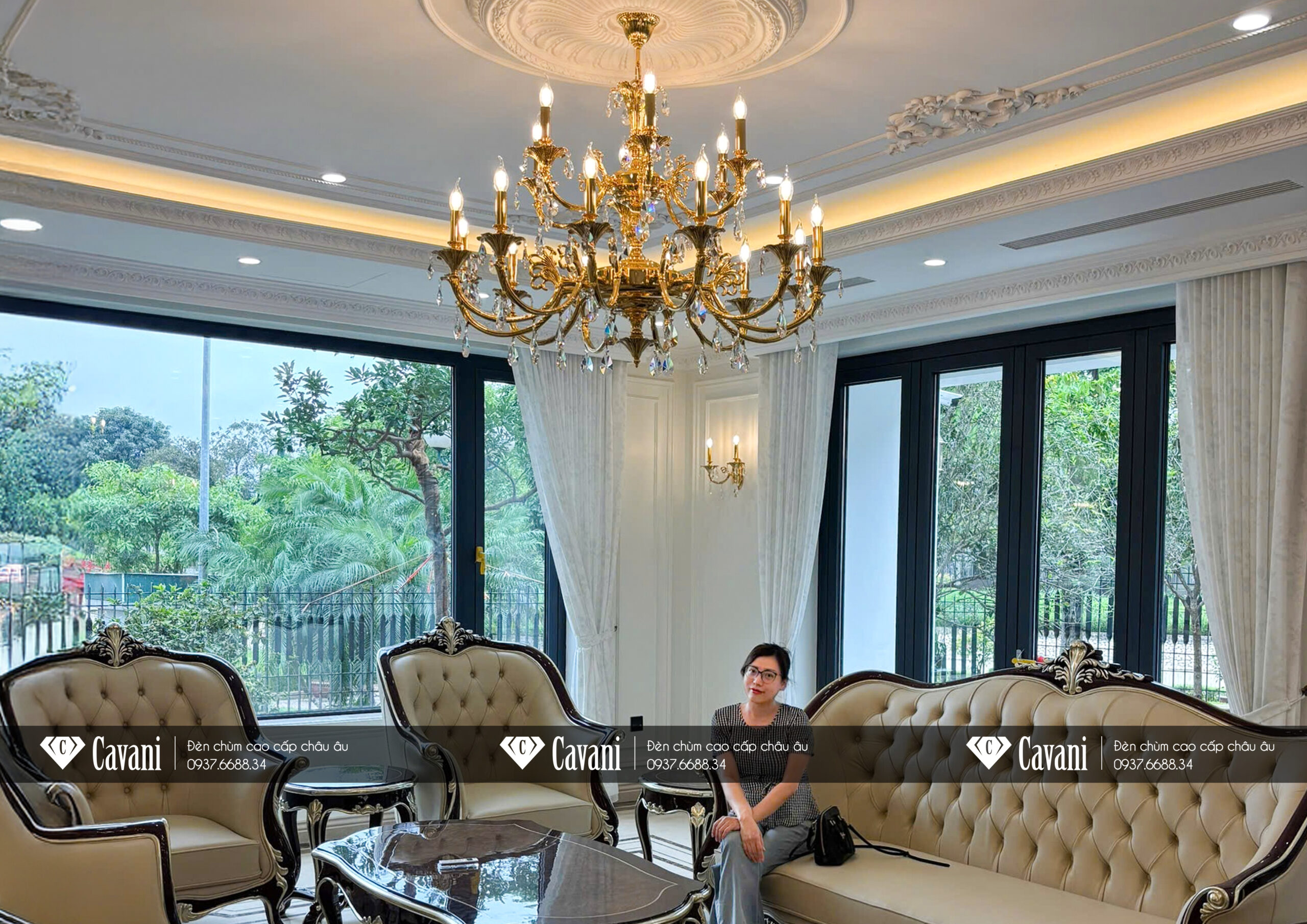 Đèn chùm Châu Âu cao cấp 1676/12+6