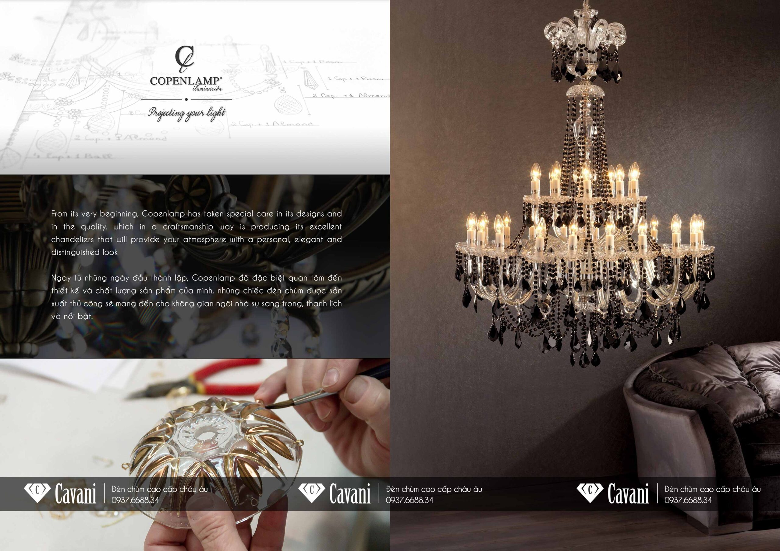 Thương hiệu đèn chùm pha lê cao cấp Copenlamp