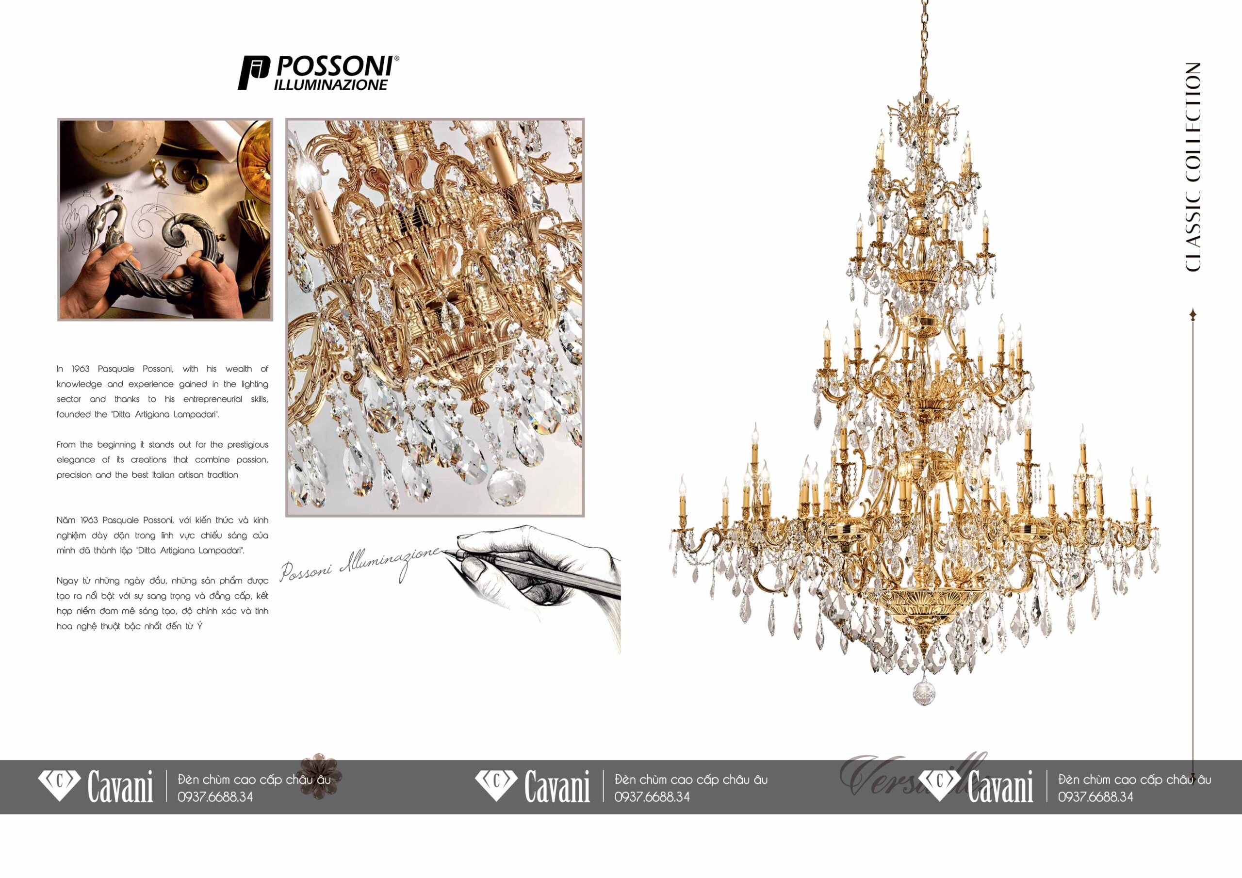 den chum possoni versailles phong cach y cao cap