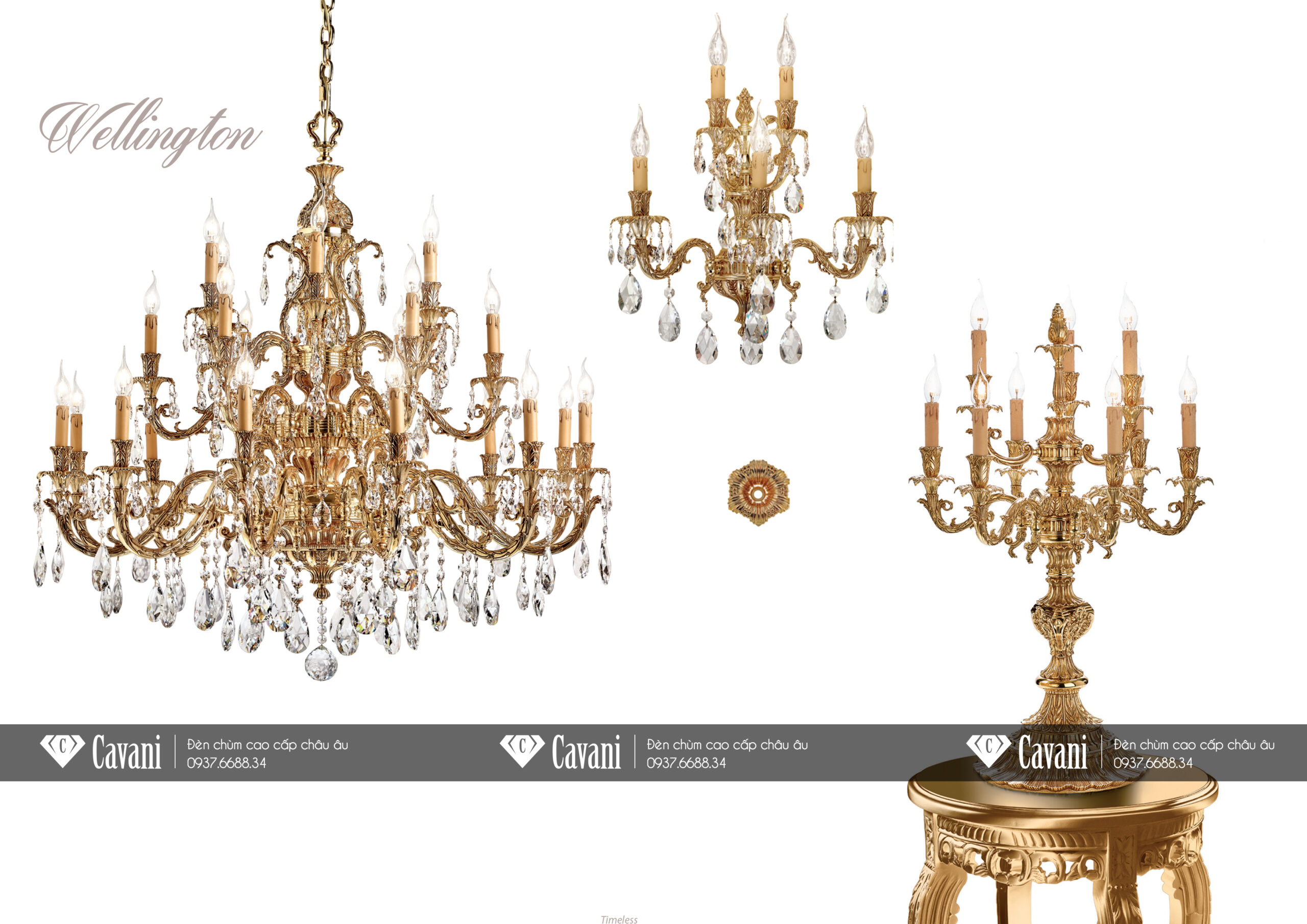 Các mẫu đèn trang trí Châu Âu trong cùng bộ sưu tập Wellington của Possoni