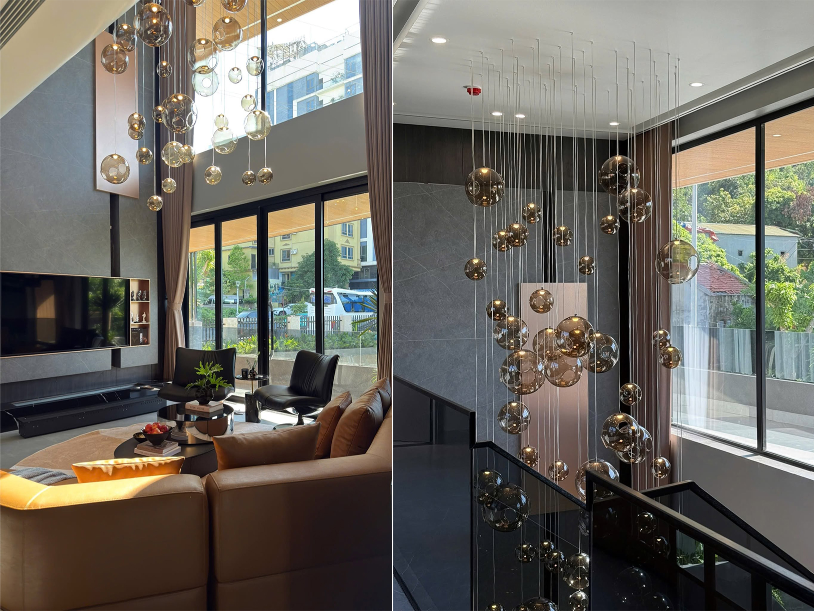 Đèn bespoke thông tầng
